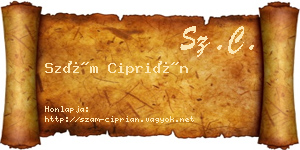 Szám Ciprián névjegykártya